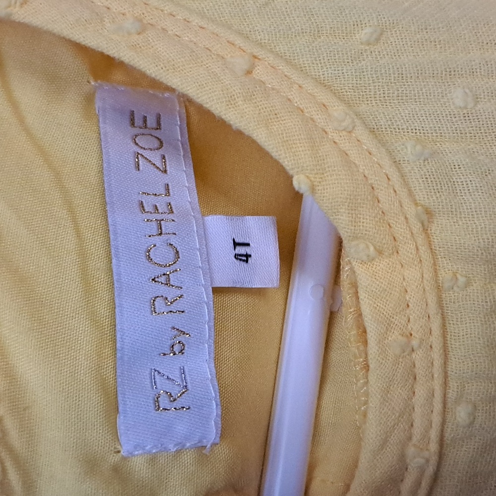 Rachel Zoe Boho Light Yellow Crochet Textured Dress Size 4T - Picture 3 of 8